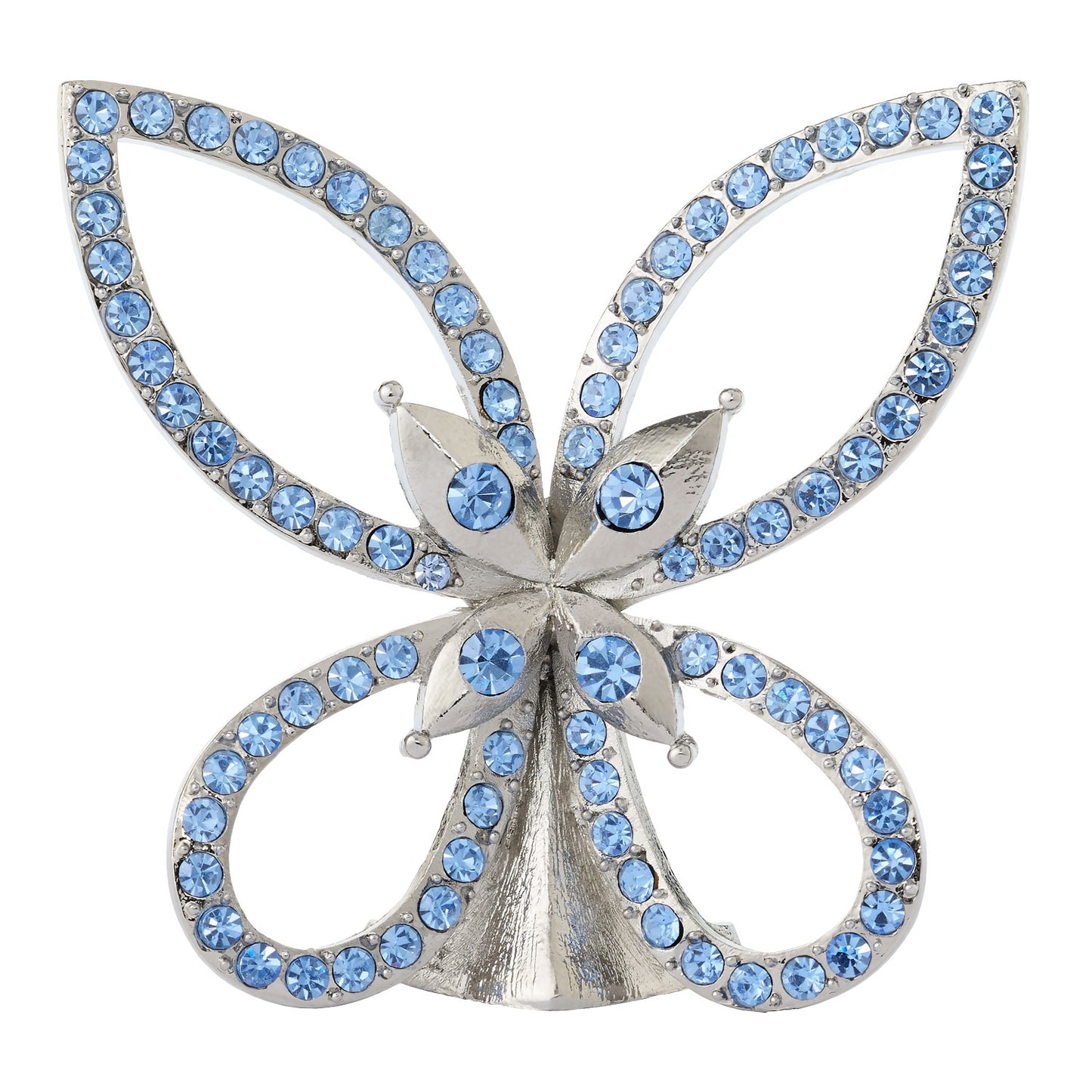 Silver Papillon with Clear Crystals Figurine| Butterfly