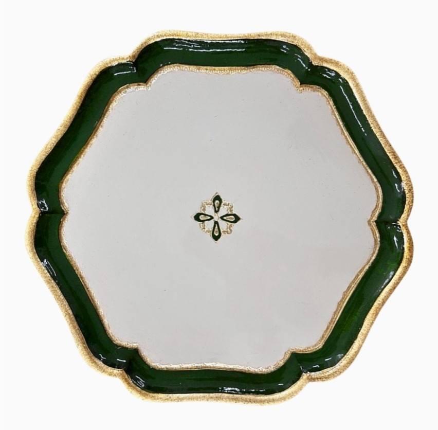 Florentino Baroque Wooden Large Charger/Tray, Green