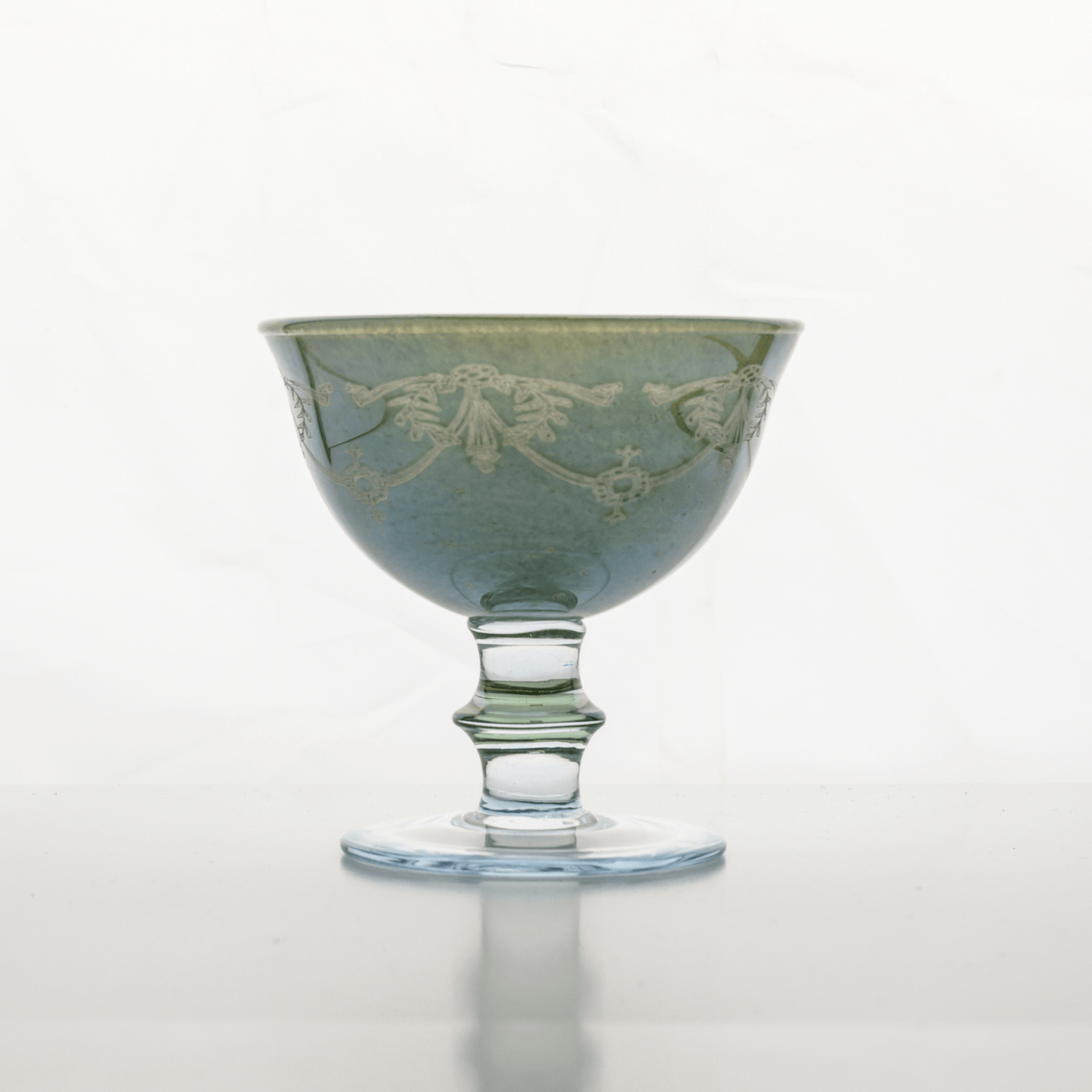 Rialto Borghese Etched Green Compote