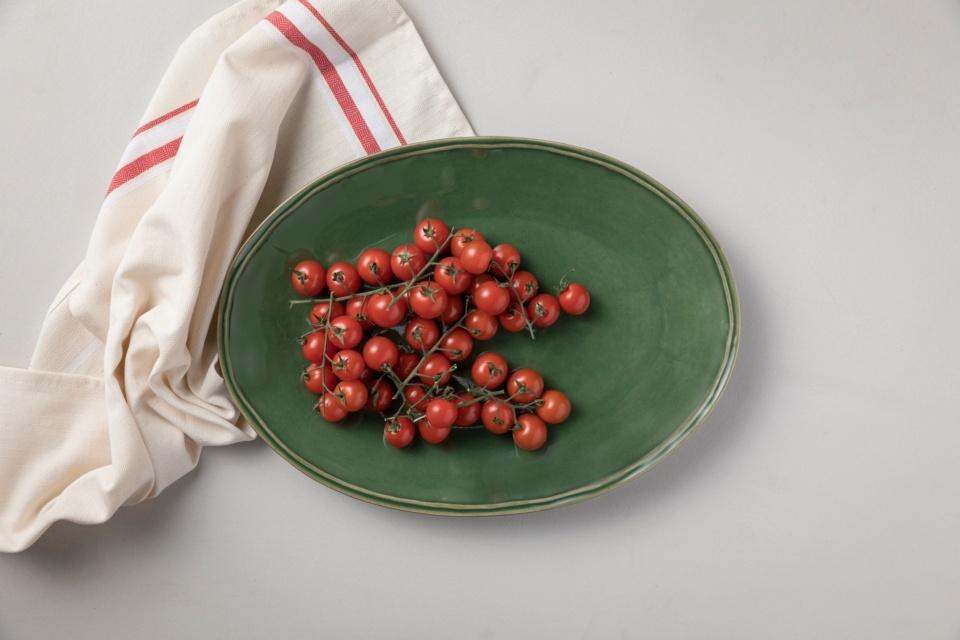 Oval platter, Forest green