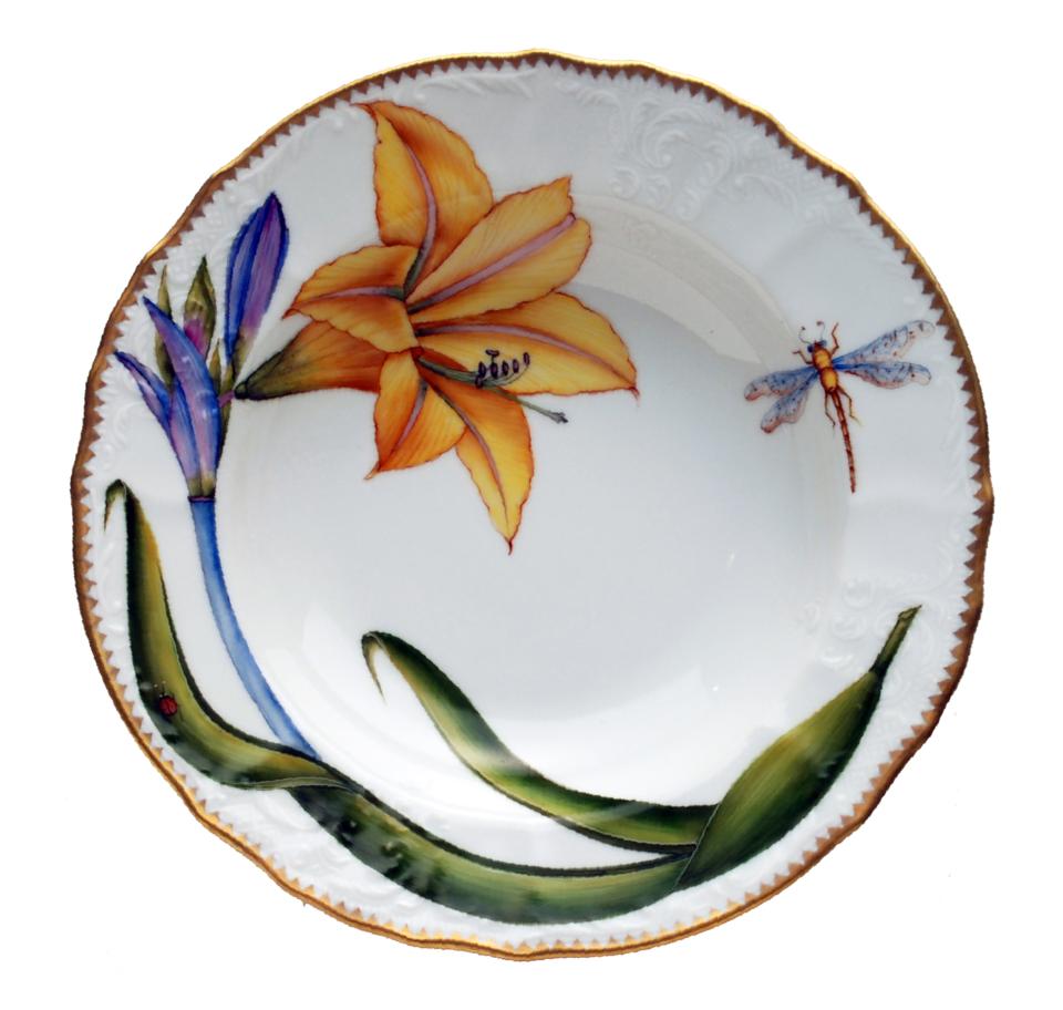 Yellow Flower Rim Soup