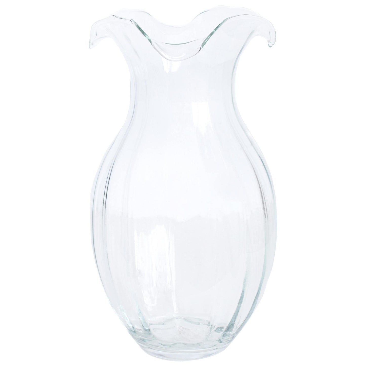 Clear Vertical Fluted Large Vase