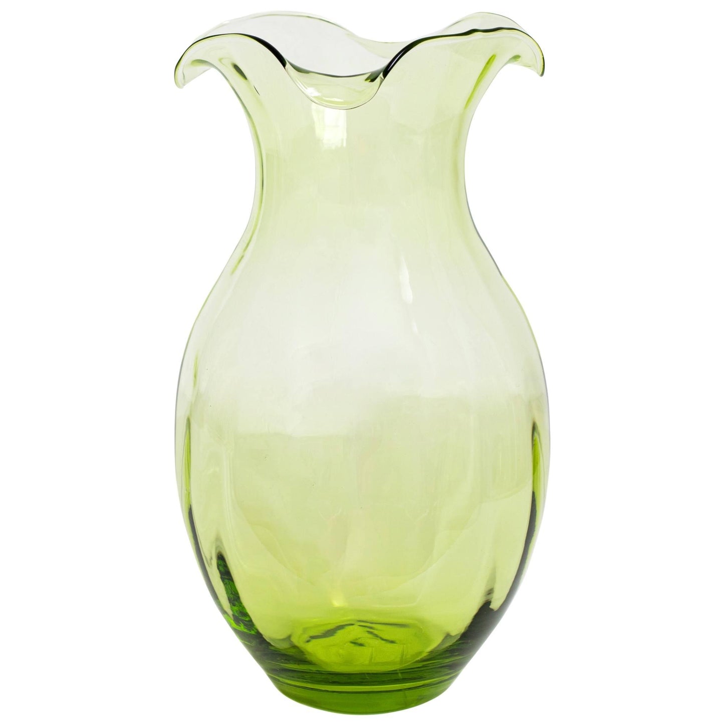 Green Vertical Fluted Large Vase