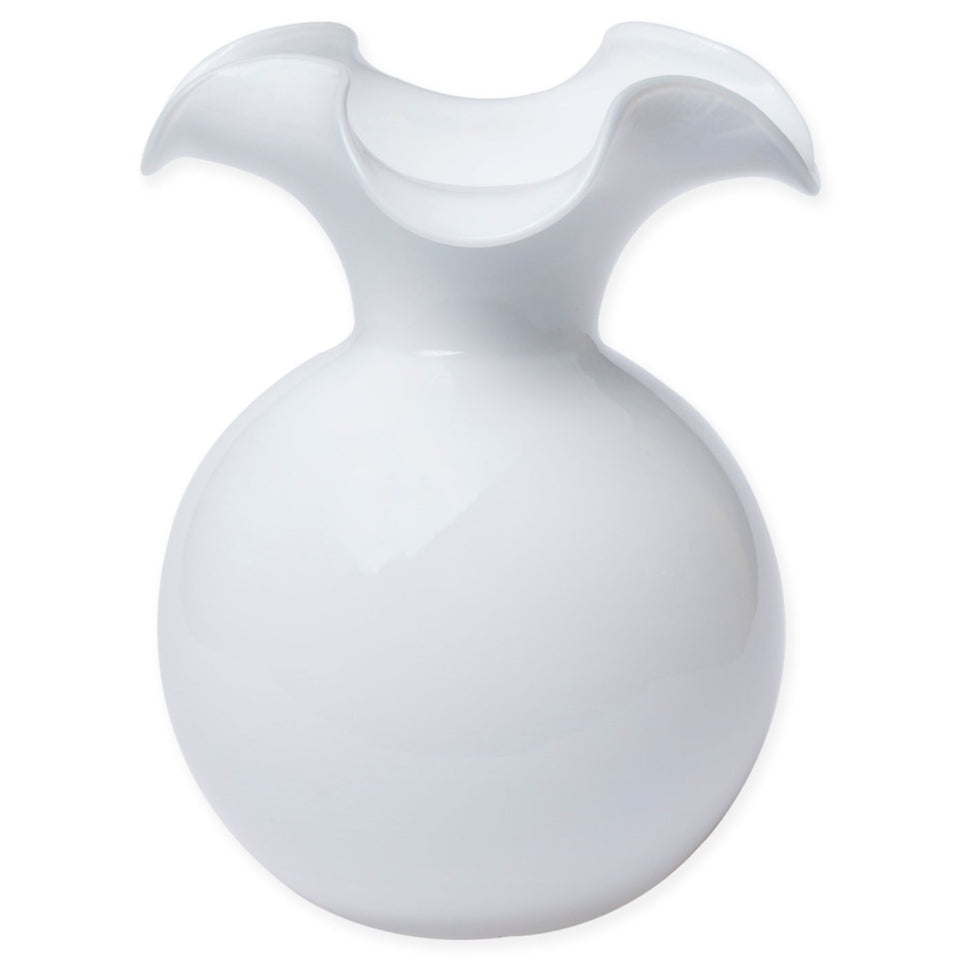 White Large Fluted Vase