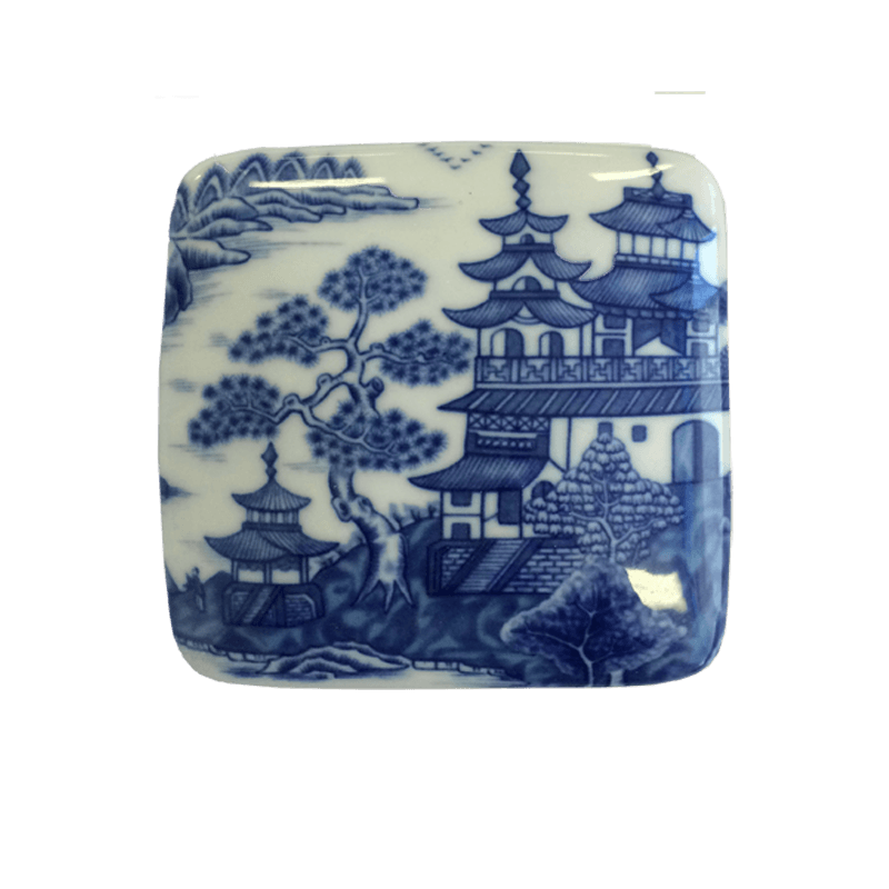 Blue Canton Square Box & Cover