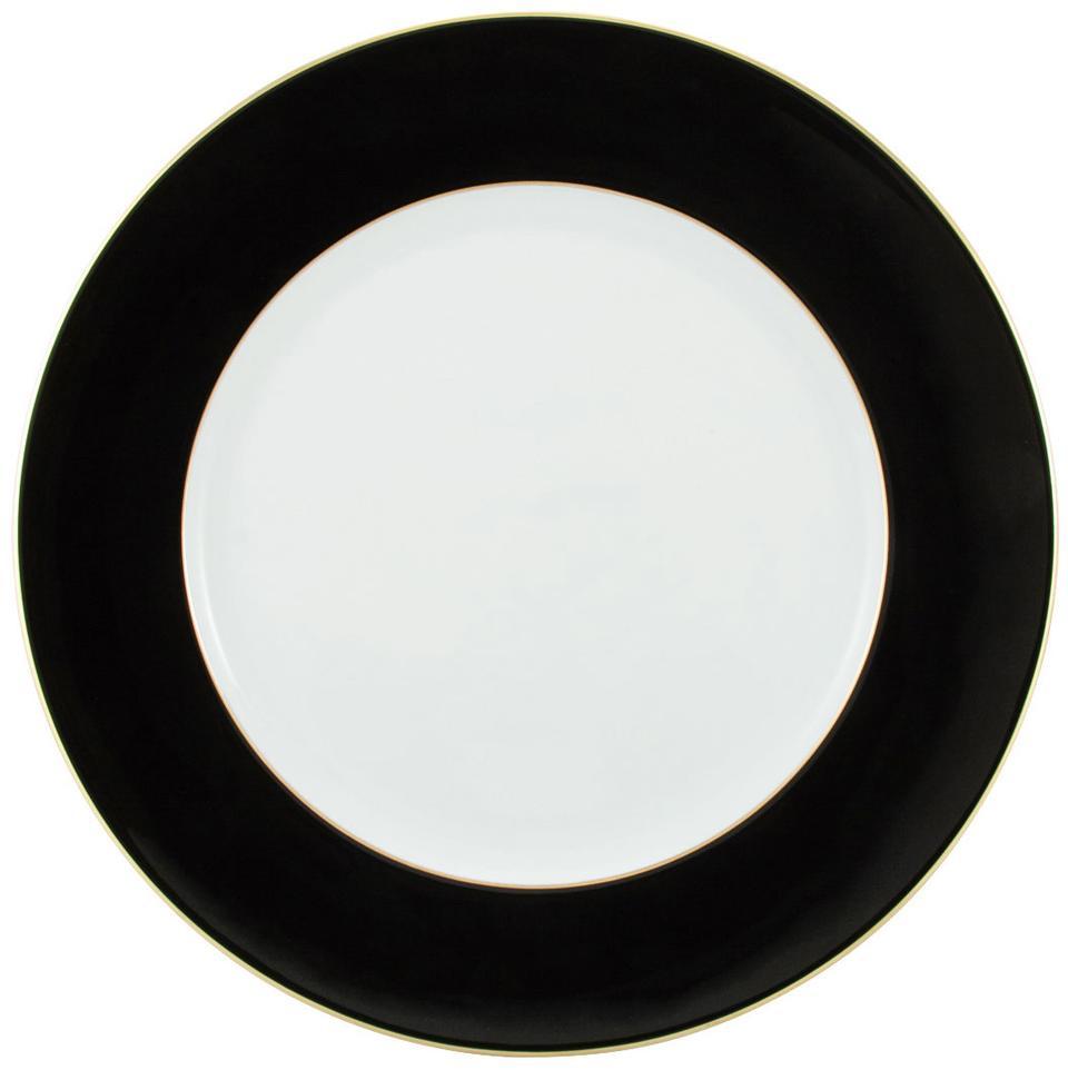 Black with Gold Filet Buffet Plate