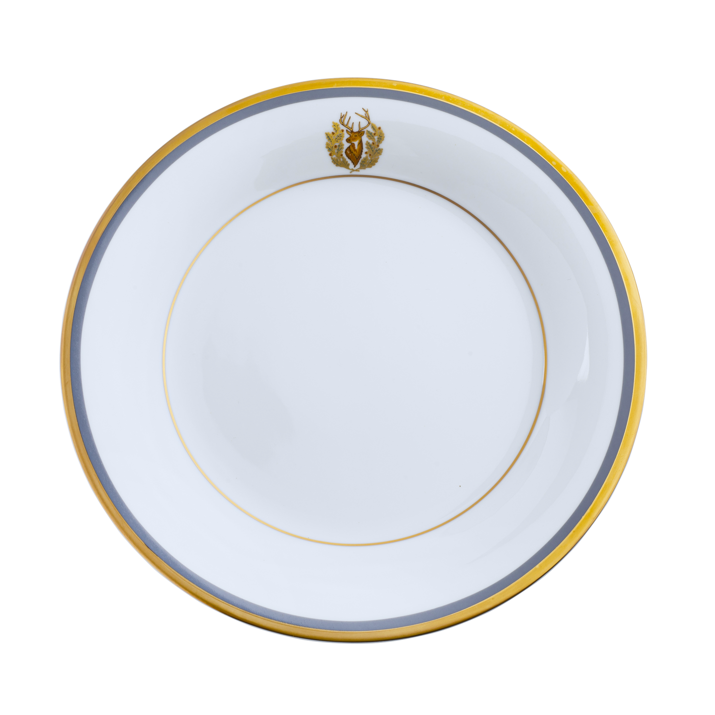 Motif On Rim Salad Gold and Gray-Blue Band