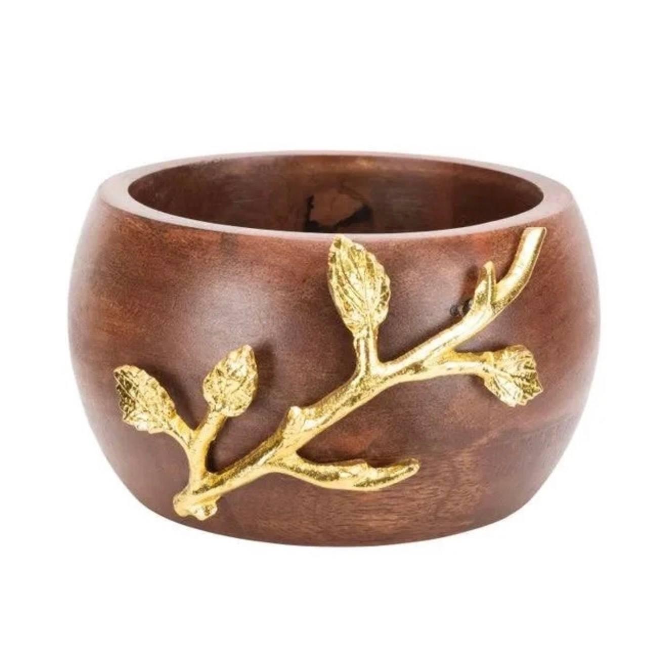 Golden Vine Wood Bowl 5”