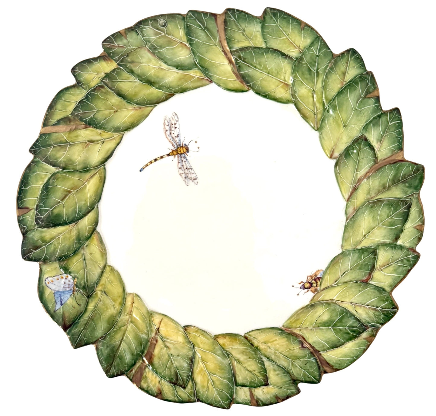 Embossed Green Leaf Plate