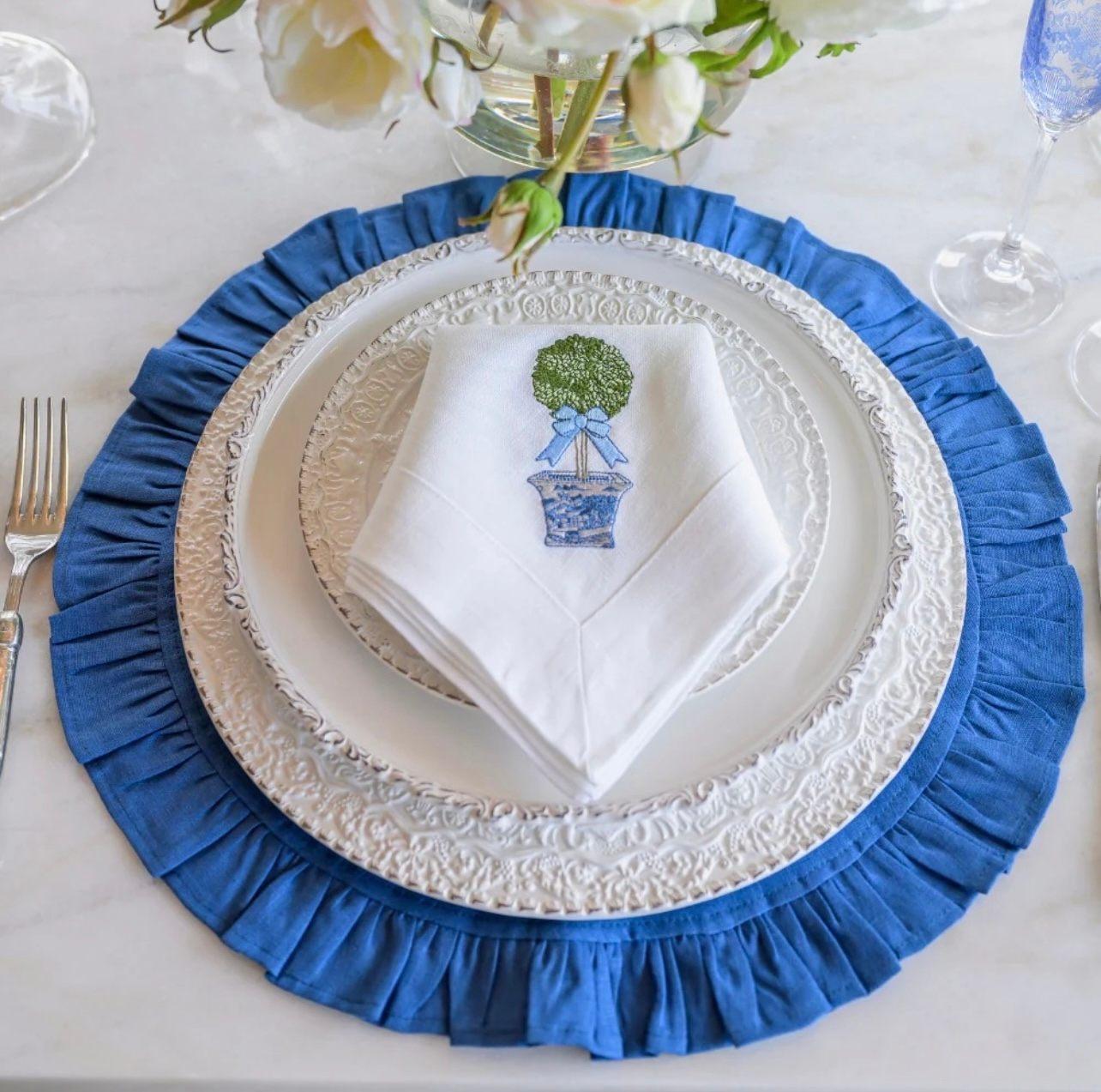 Royal Blue Ruffle Placemat
