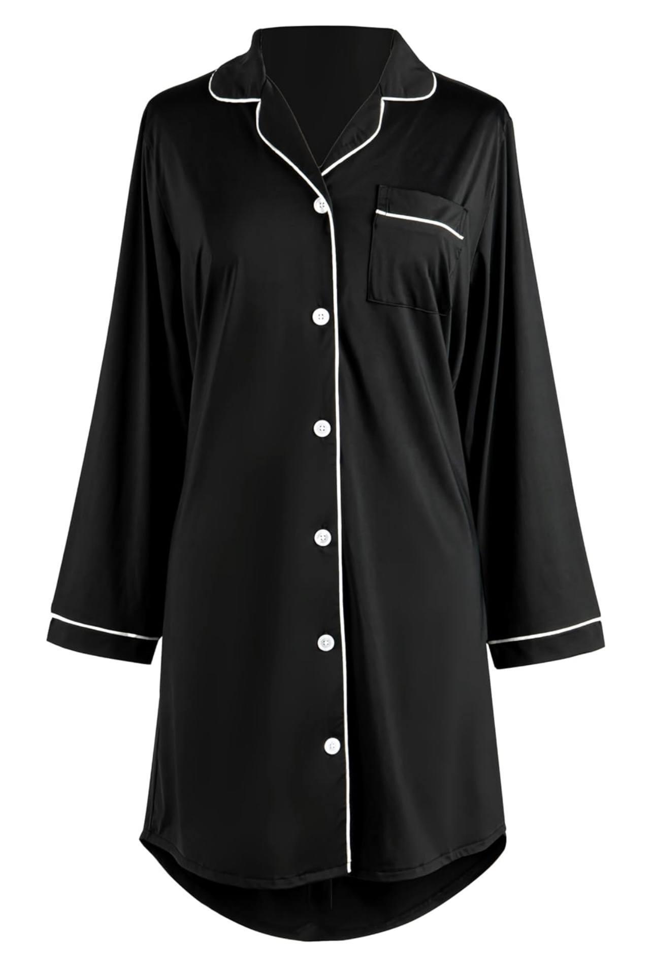 Cooling Night Shirt: Black- Medium