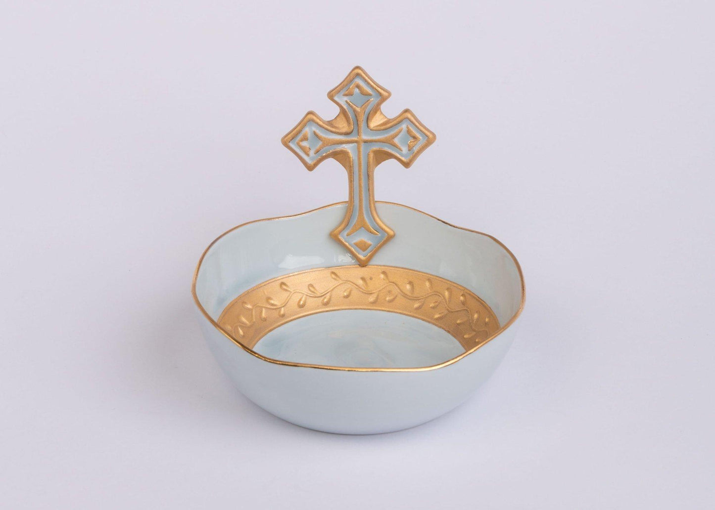 Porcelain Cross Bowl French Blue