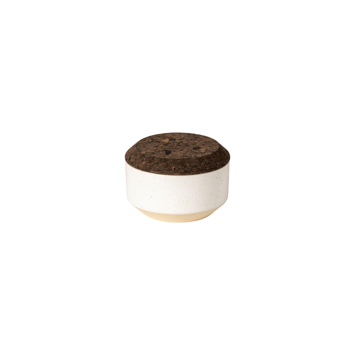 Salt cellar w/ smoked cork lid, White