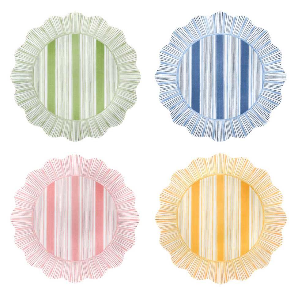 Dessert/Salad Plate Assorted Set/4 - Multi