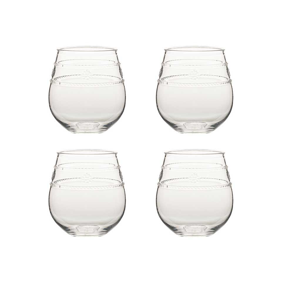 Isabella Stemless Wine Glass Set/4