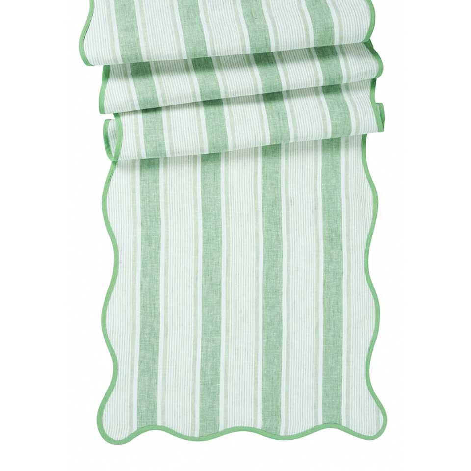 Cabana Stripe 18" x 90" Table Runner - Seagrass