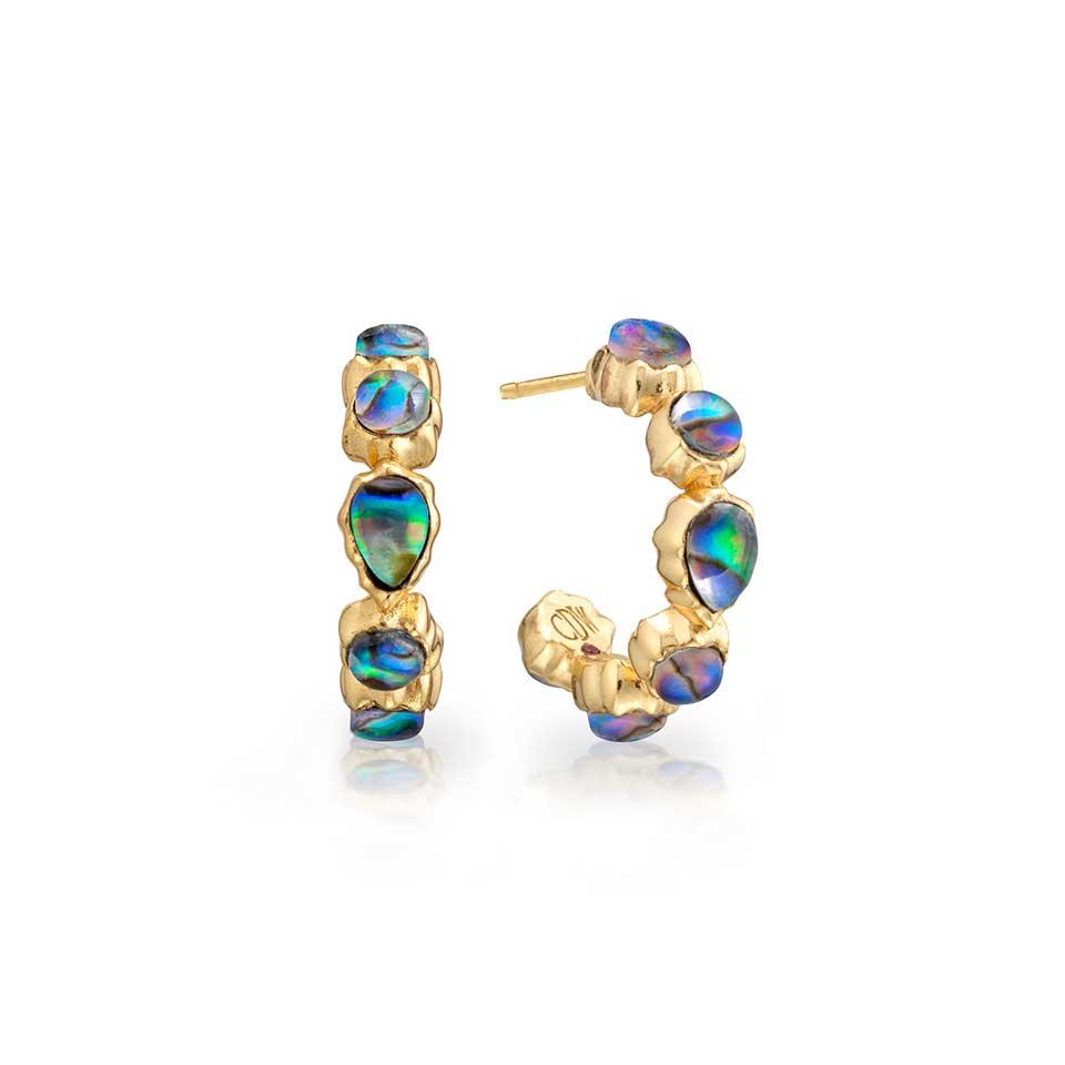 Small Hoop Earrings - Abalone