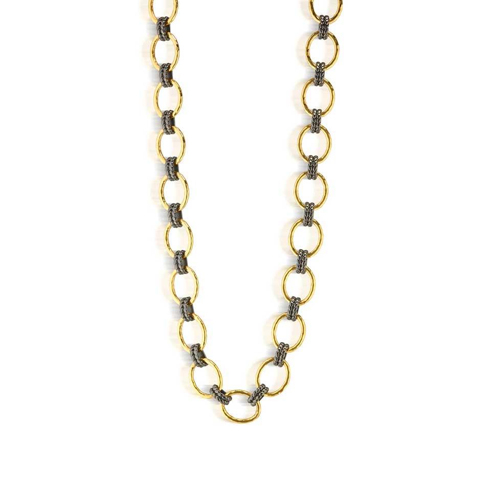 Grande Link Necklace, 16" - Gold/Midnight