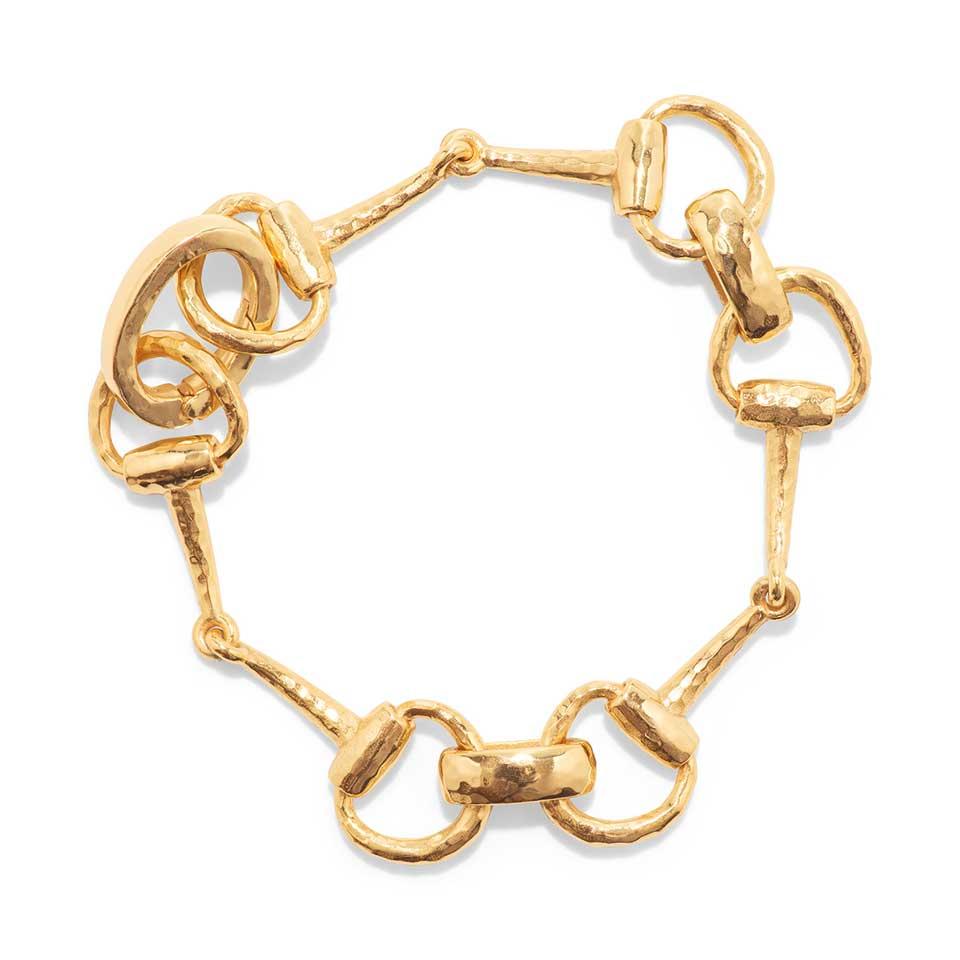Snaffle Bit Bracelet, 8" - Gold