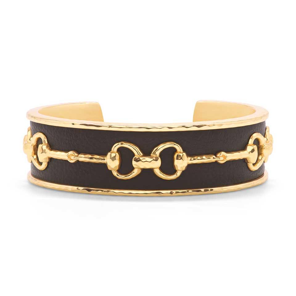 Snaffle Bit Cuff - Vegan Espresso Leather