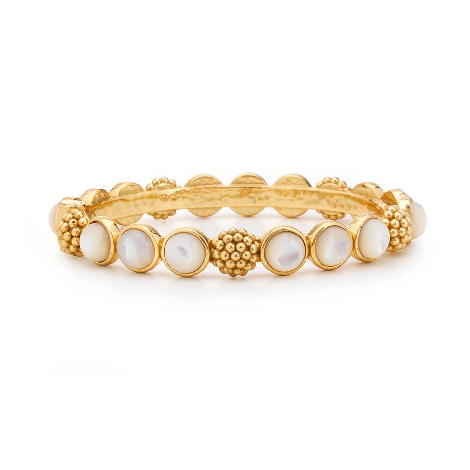 Gem Hinged Bangle - MOP