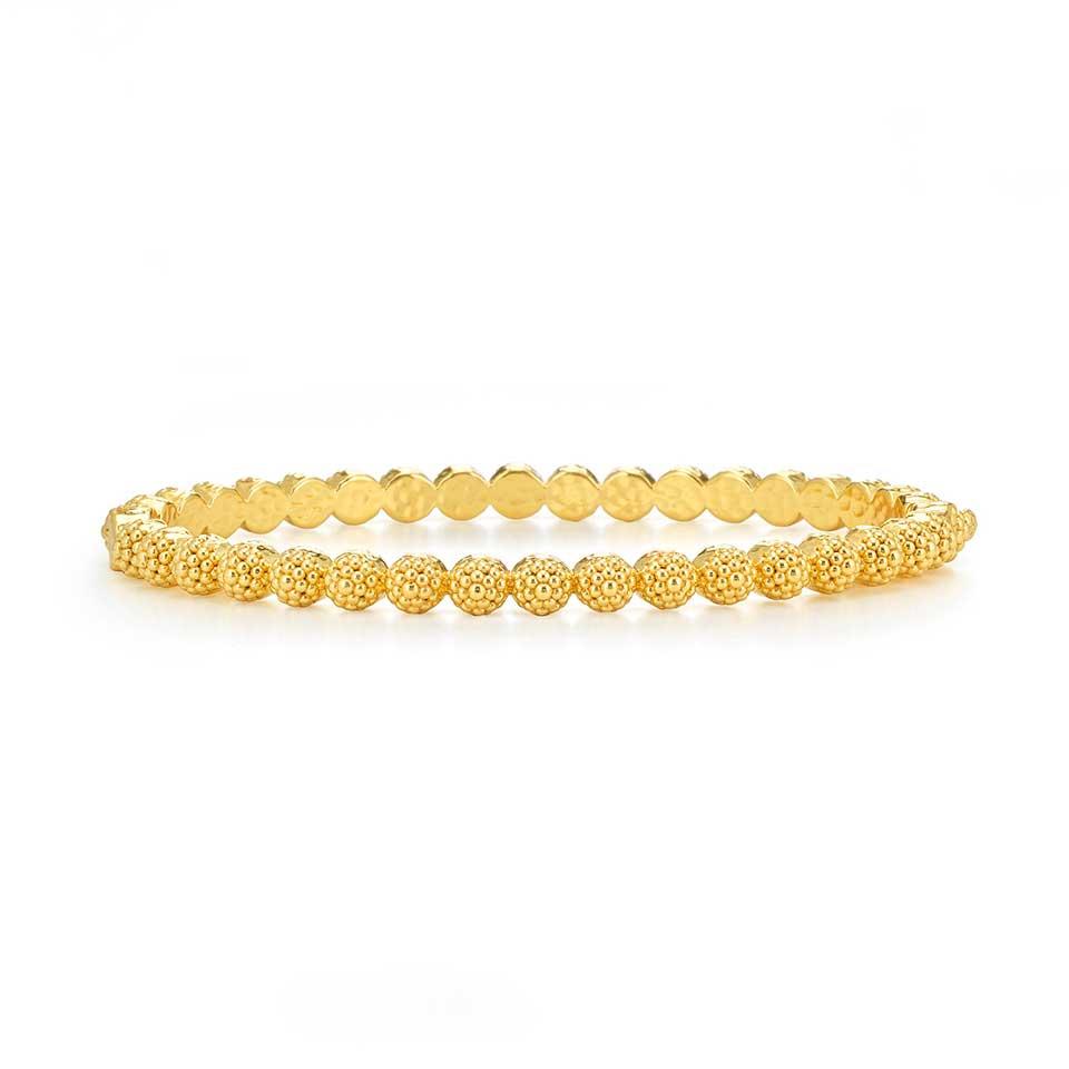 Eternity Petite Hinged Bangle, S/M - Gold