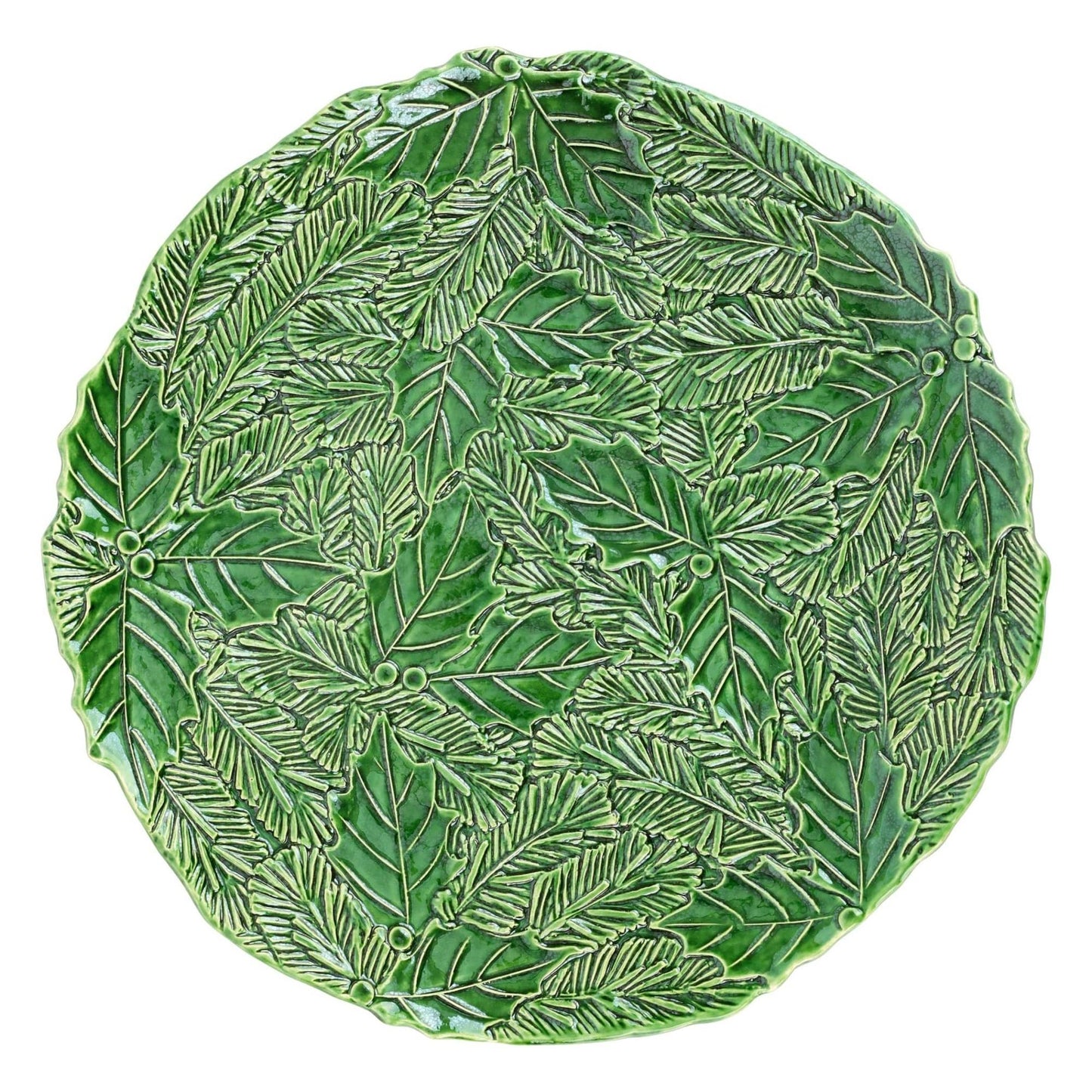 Green Figural Round Platter