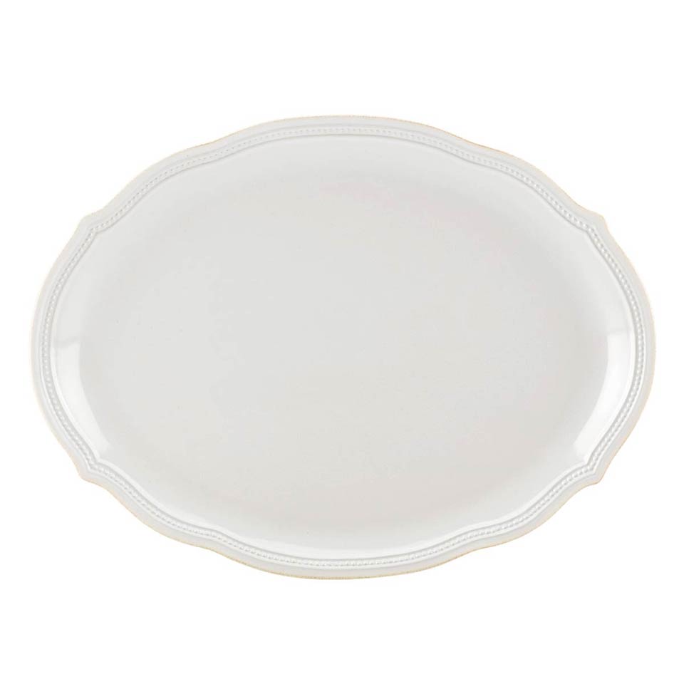 16" White Oval Platter
