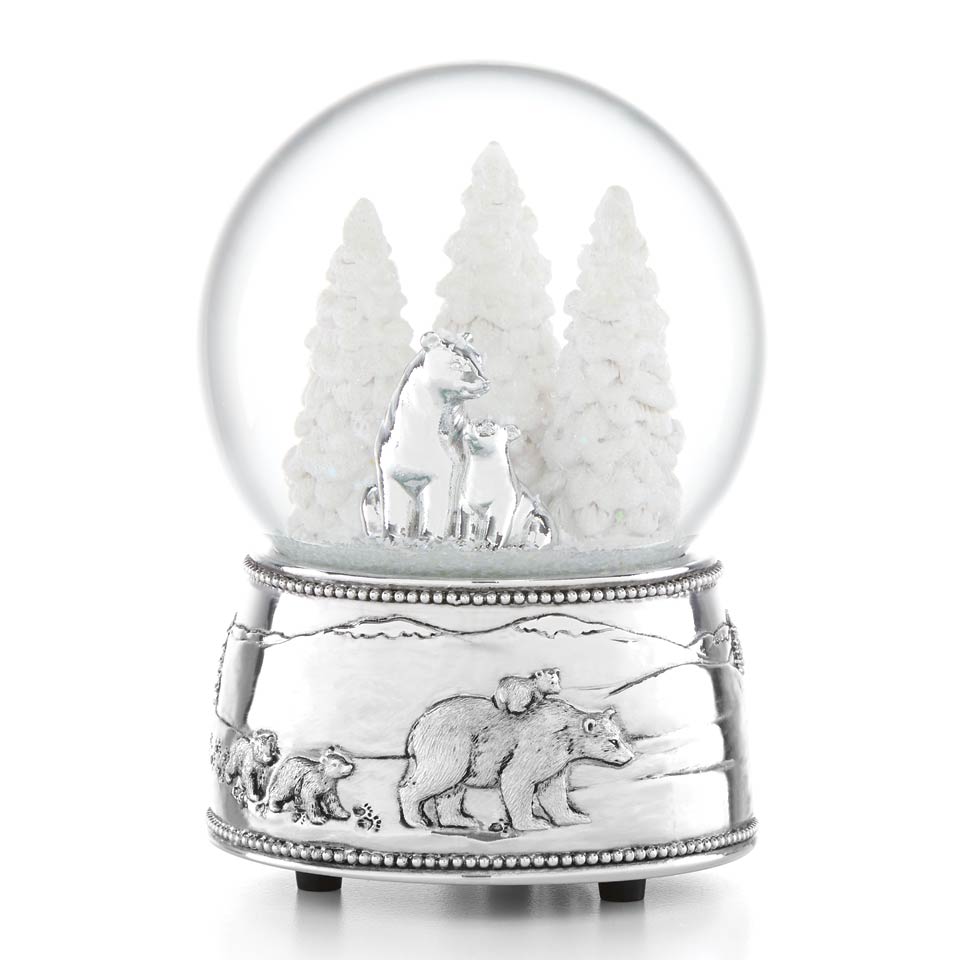 Polar Bear & Cubs Musical Snowglobe