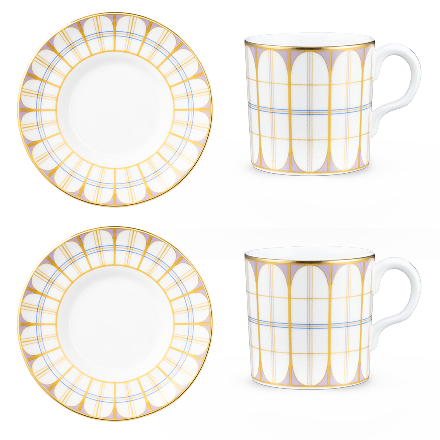 2x Coffee Cup and Saucer