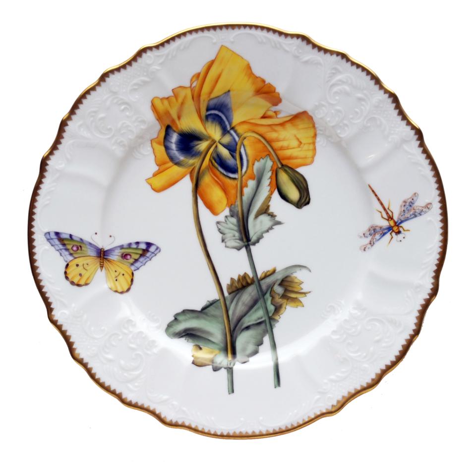 Yellow Poppy Flower Dinner Plate