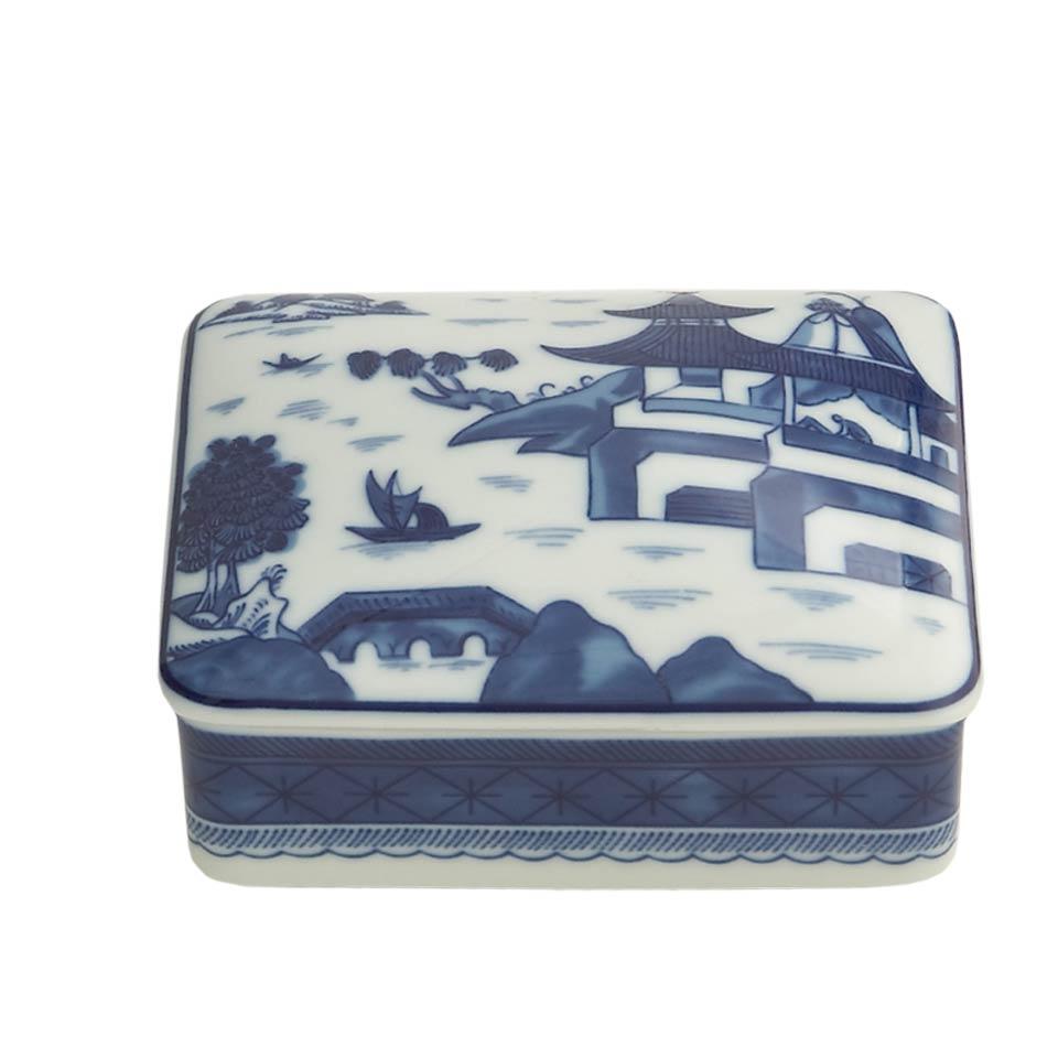 Blue Canton Rectangular Box, Medium