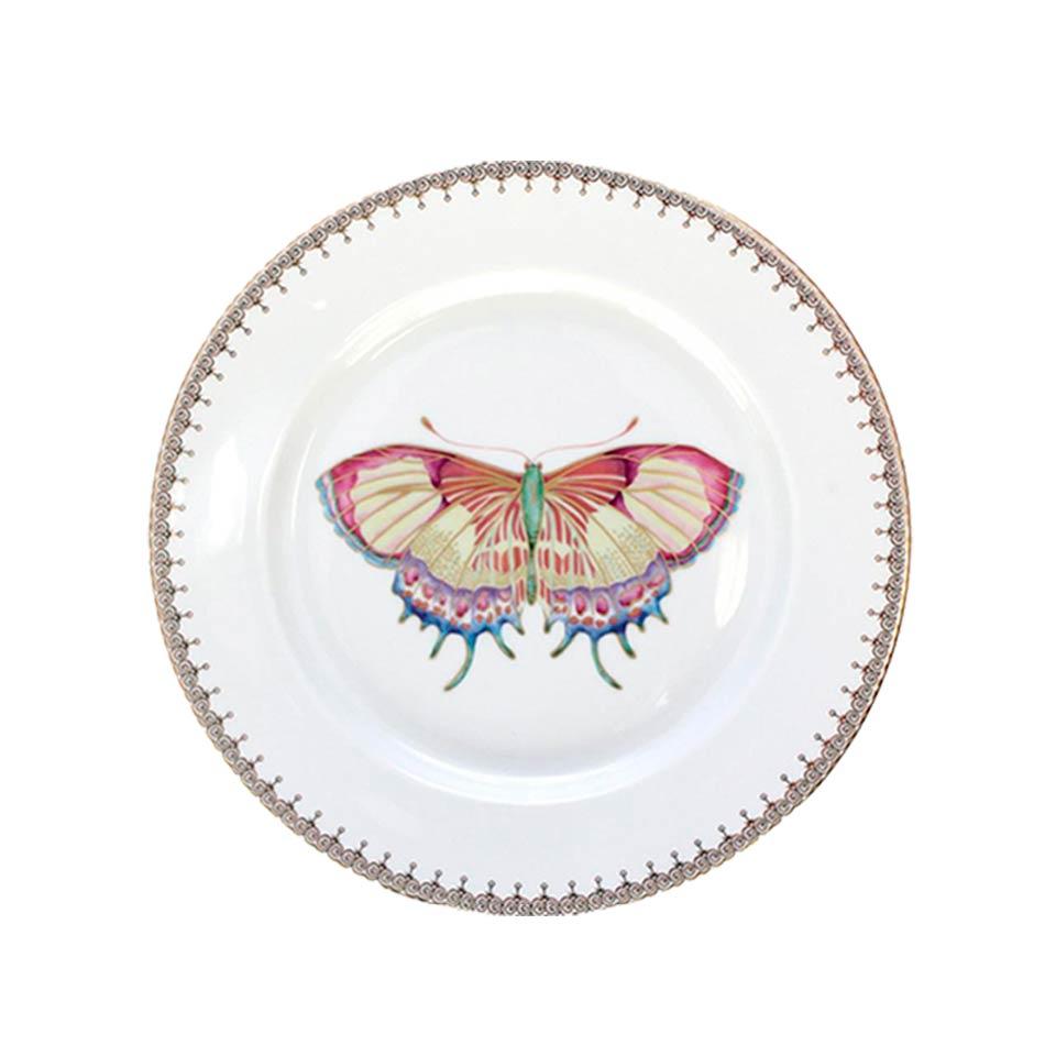 Golden Tear Drop Butterfly Dessert Plate