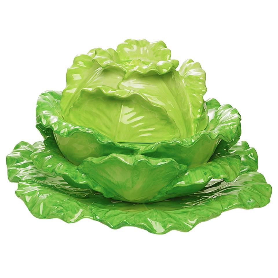 Lettuce Tureen And Stand, Large