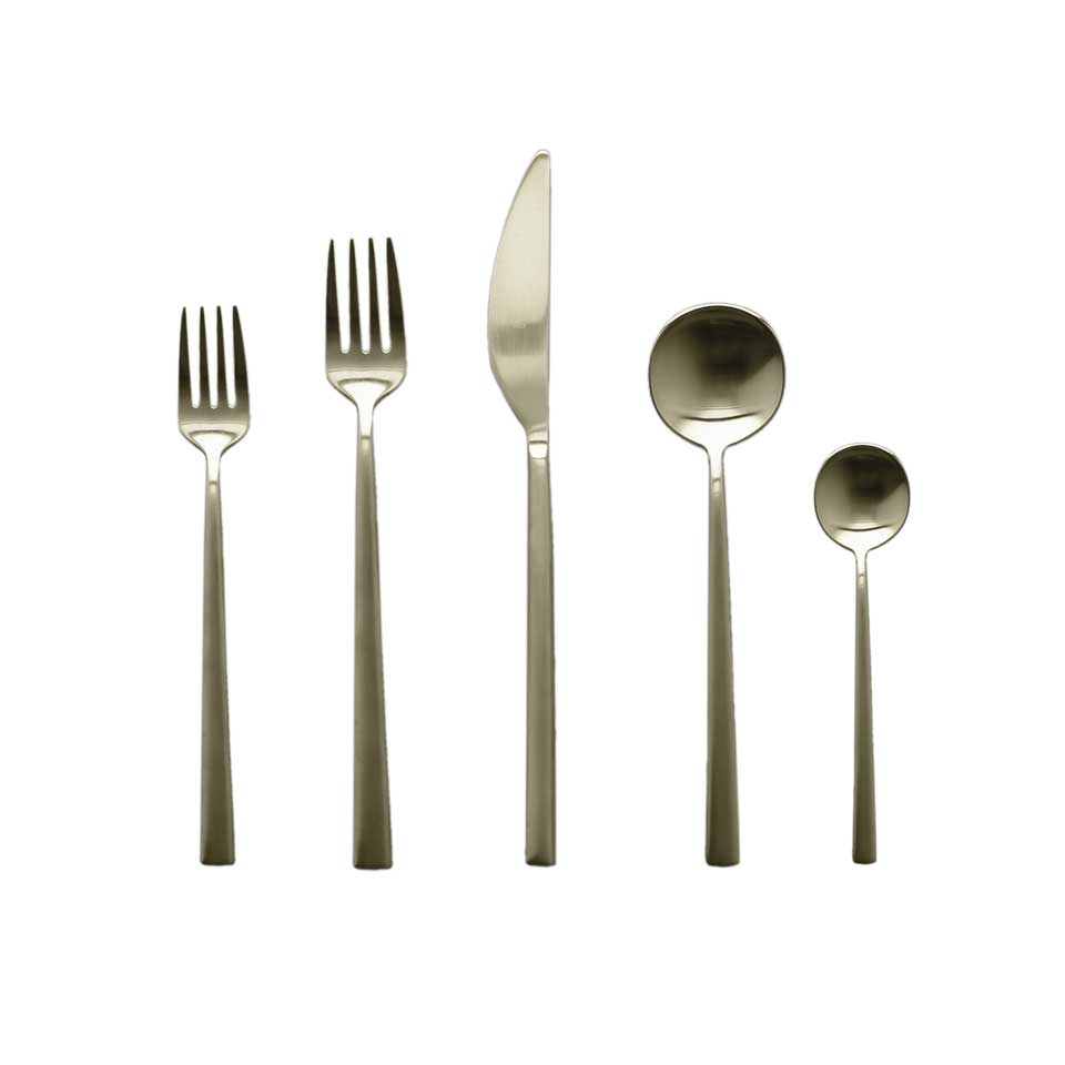 Cutlery Set 5 Pcs Place Setting Ice Champagne