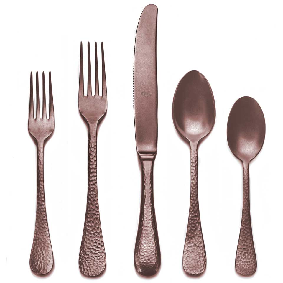 Cutlery Set 20 Pcs Pewter Bronze