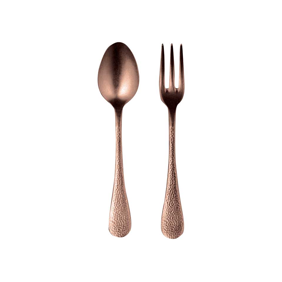 Serving Set 2 Pcs Pewter Bronze