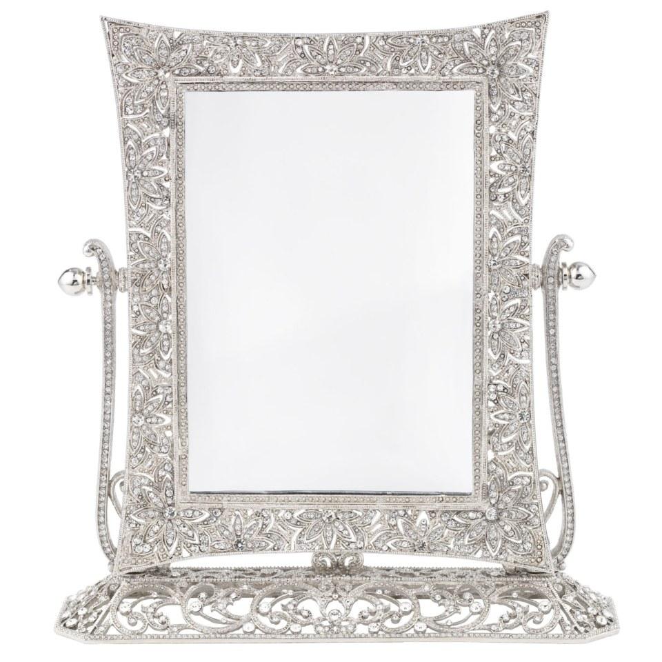 Windsor Magnified Standing Mirror - Silver
