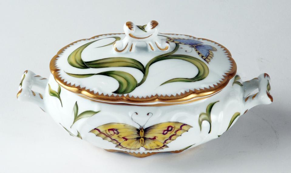 Individual Soup Tureen Yellow Flower