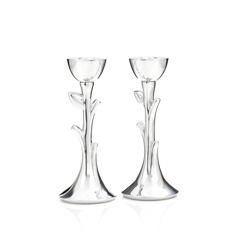 Tree of Life Judaica Sabbath Candlestick Pair