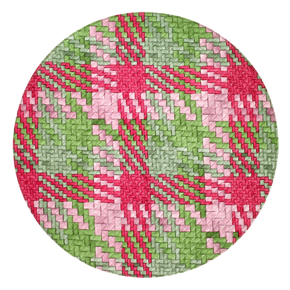 Green Pink 15" Round Mat - Pack of 4