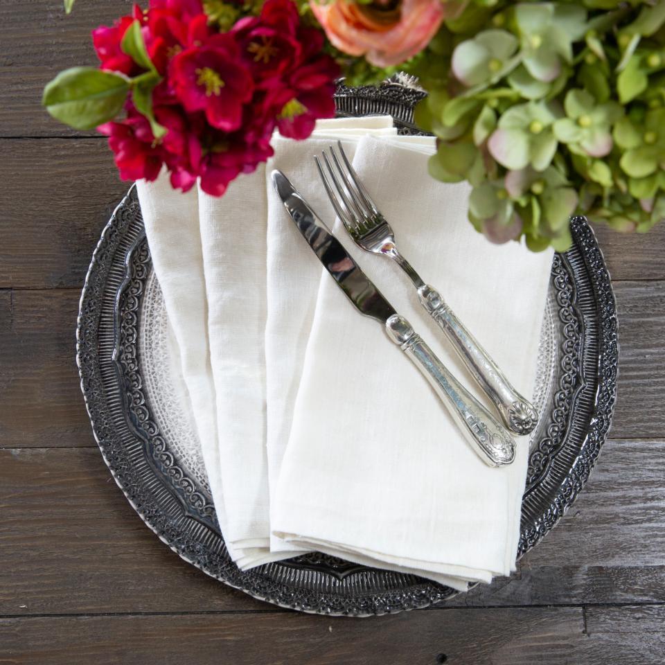 Napkin Set (4), Washed Linen, Cream