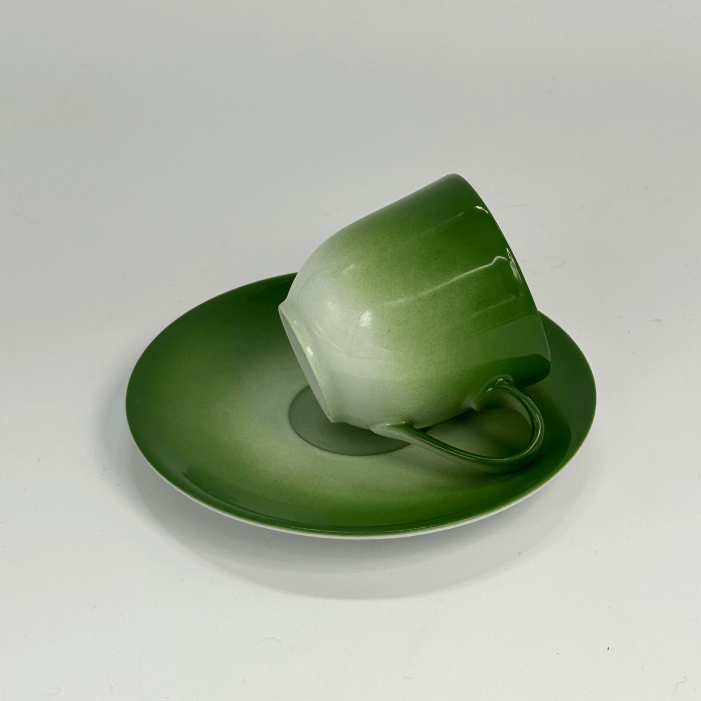 Moss green coffee saucer