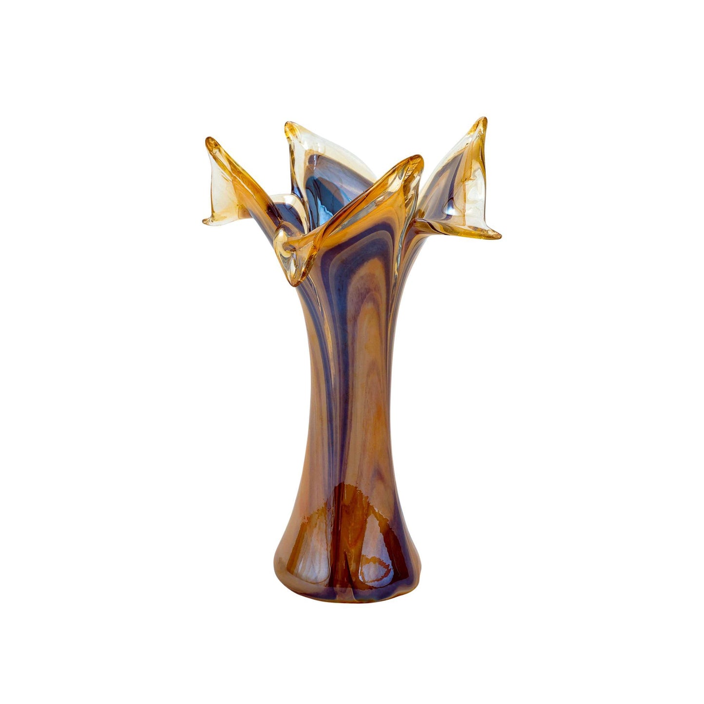 Onda Glass Tortoiseshell Twisted Flower Vase