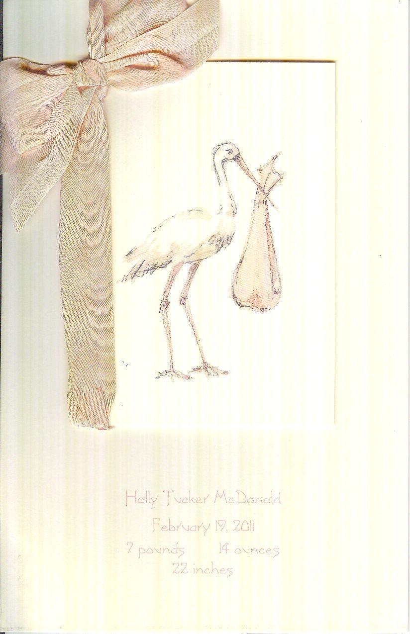 Birth Announcement-Pink Stork