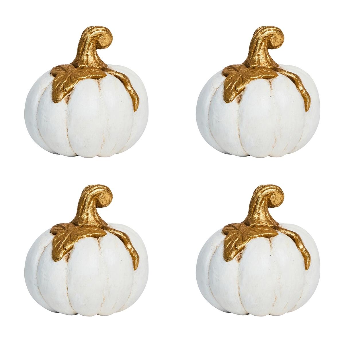 Forest Walk Pumpkin Place Card Holder Set/4 - Gold