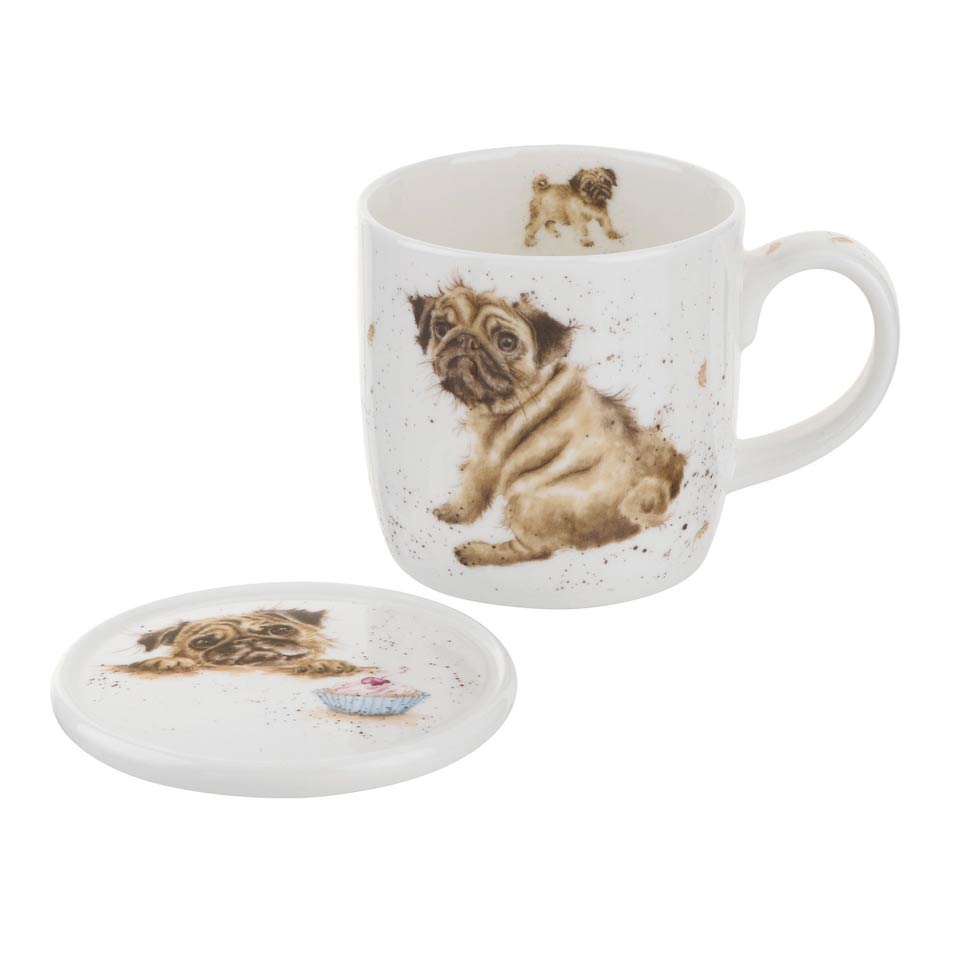 Pug Love (Dog) Mug & Coaster Set