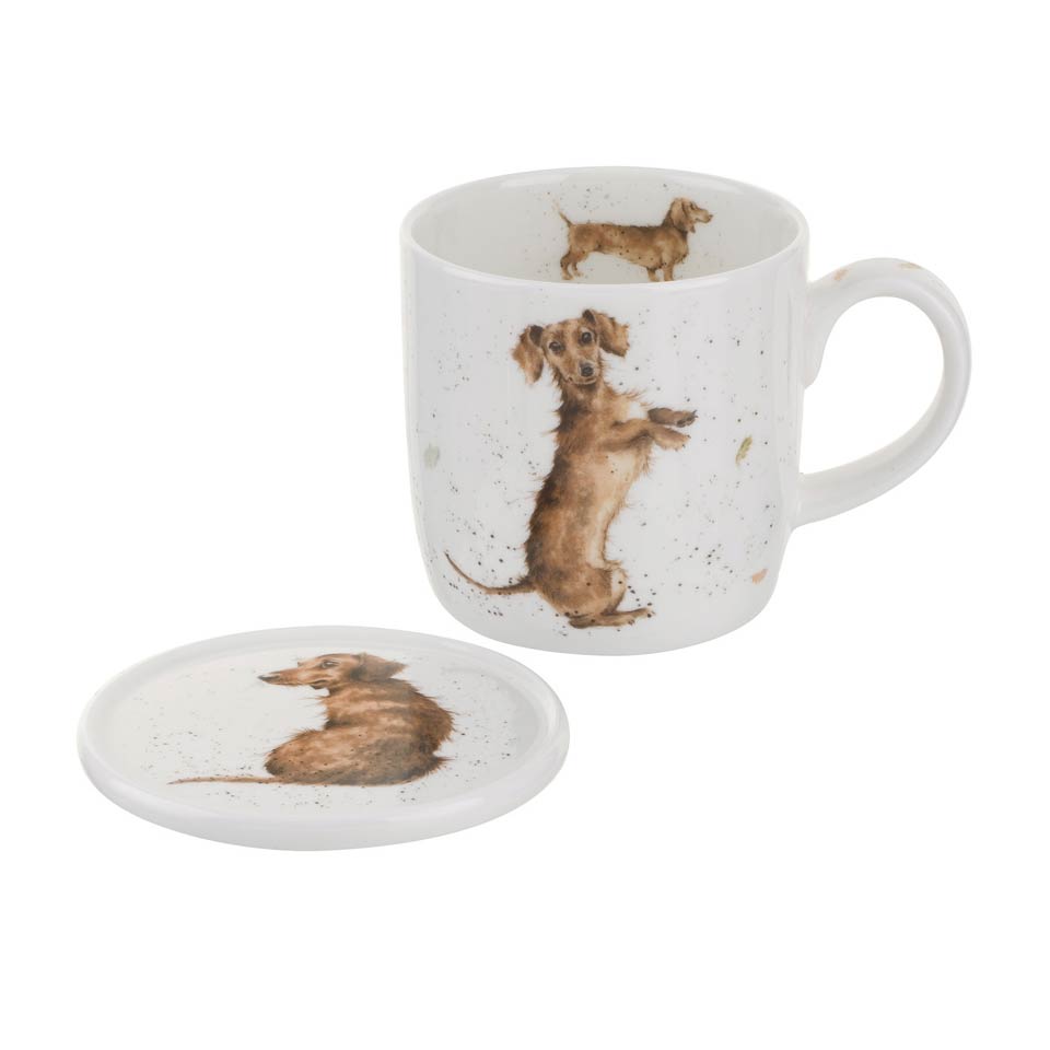 Hello Sausage (Dog) Mug & Coaster Set