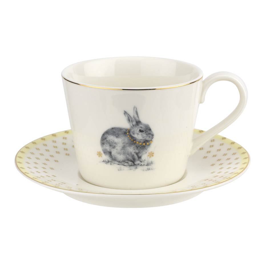 8 oz Teacup & Saucer Yellow