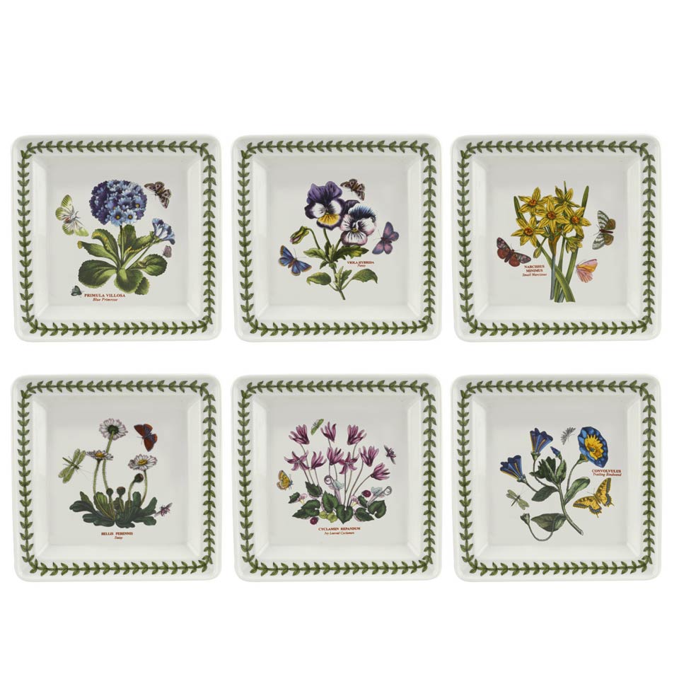 SET OF 6 ASSORTED SQUARE PLATE 7"